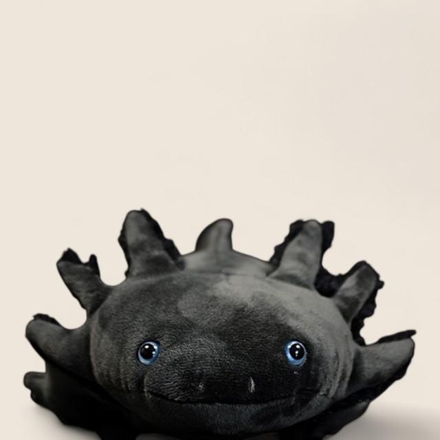 ブラックアホロートルの柔らかいぬいぐるみ玩具